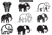Elephant Vector Elements Bundle, an Animal Illustration by balal (Thumbnail 1 of 10)