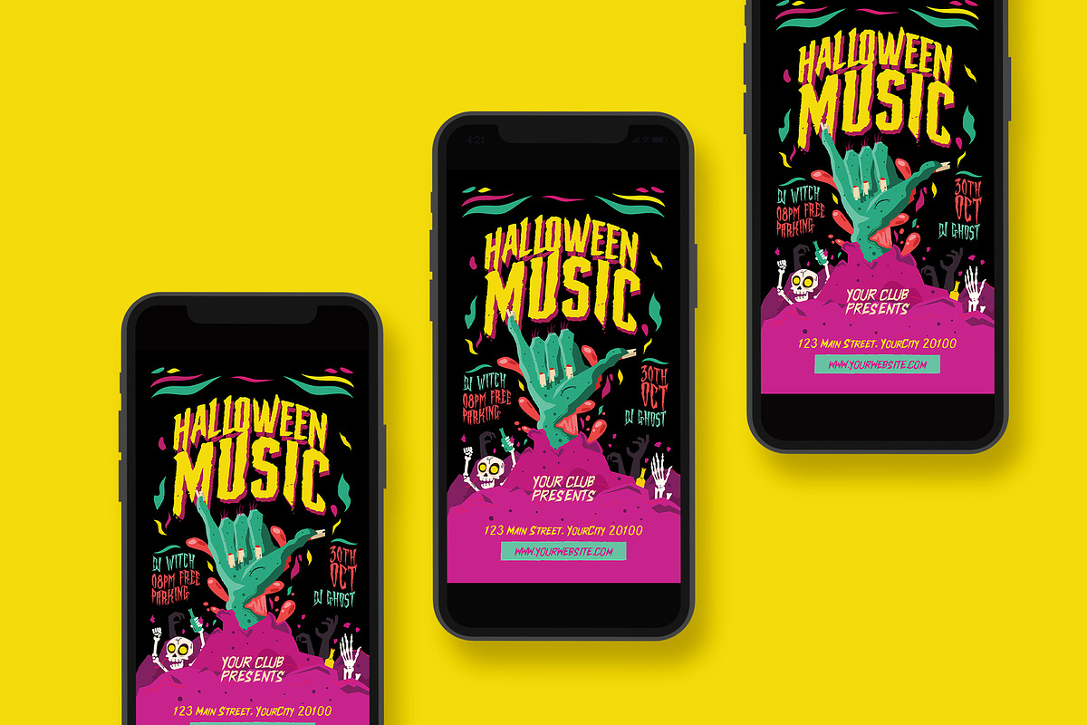 Halloween Rock Music Flyer, a Flyer Template by Creativestoree (Photo 5 of 5)