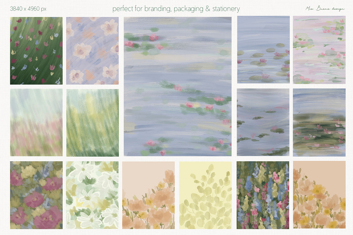 Floral Texture Backgrounds Pack, a Background Graphic by Mio Buono (Photo 5 of 17)