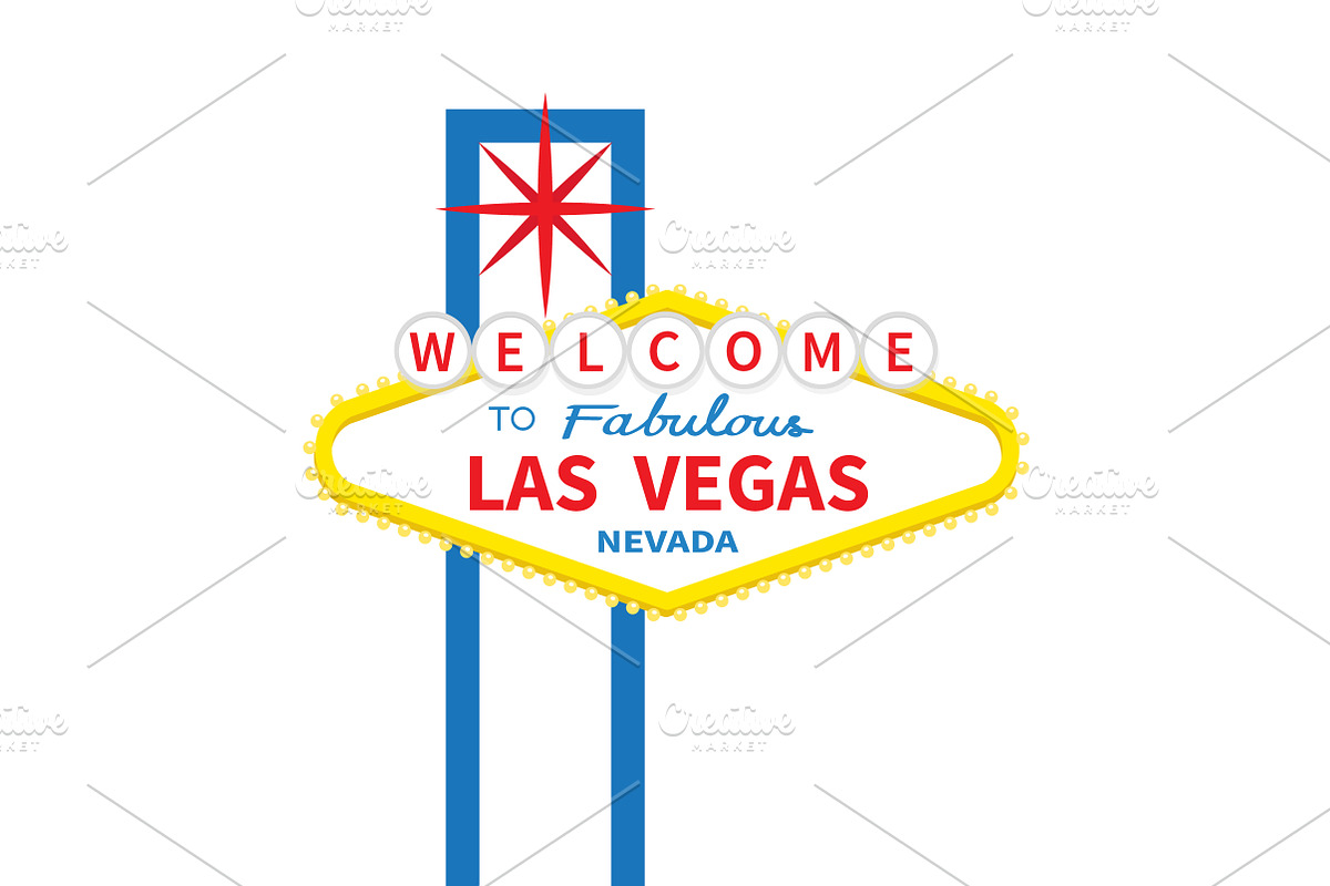 Welcome to Las Vegas sign icon, an Object Illustration by Worldofvector