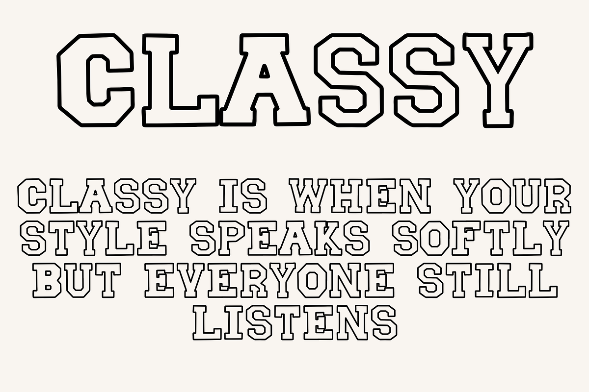 Blocksmith Outline, a Serif Font by Dm Studio (Photo 3 of 10)