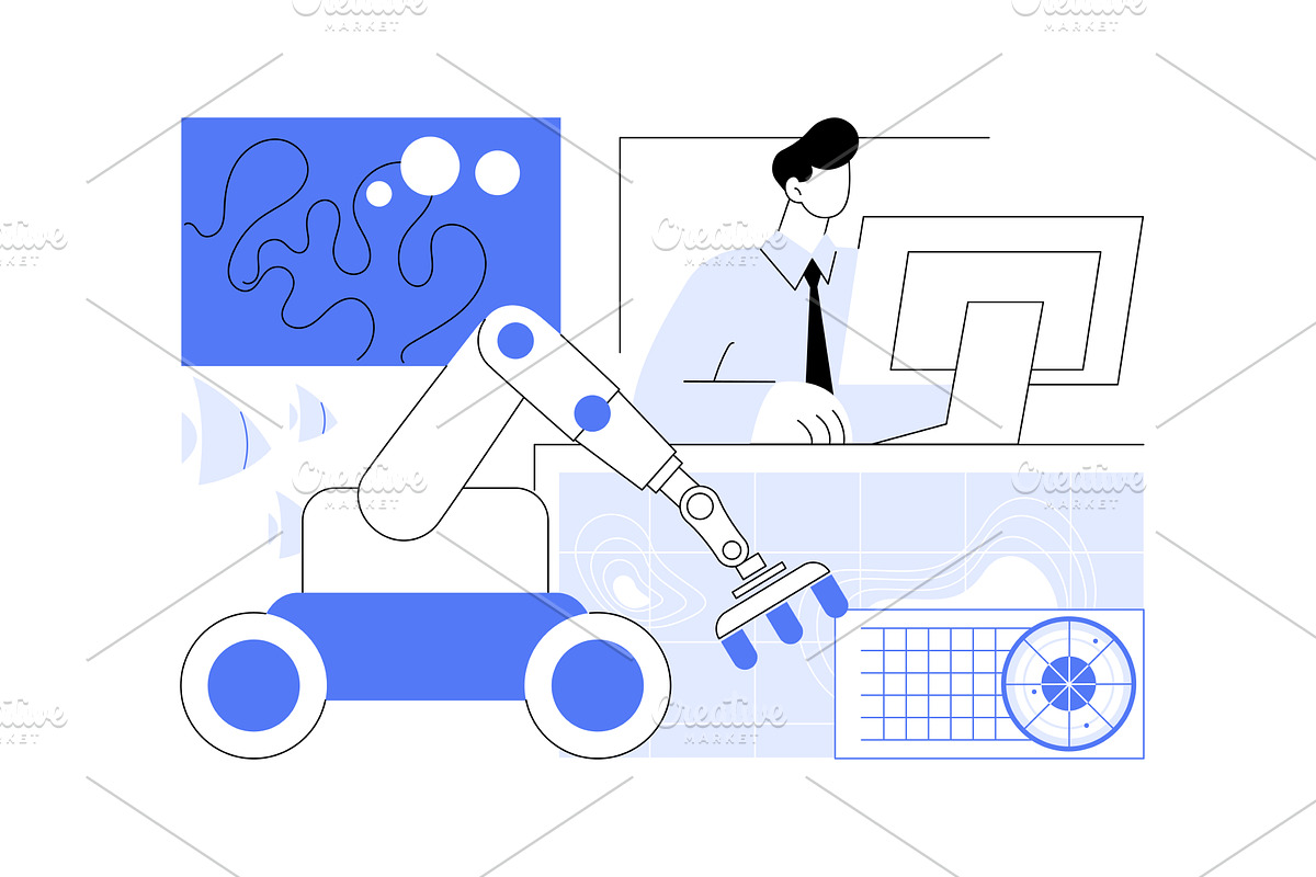 Robotic Systems for Deep-Sea, a Technology Illustration by Visual Generation