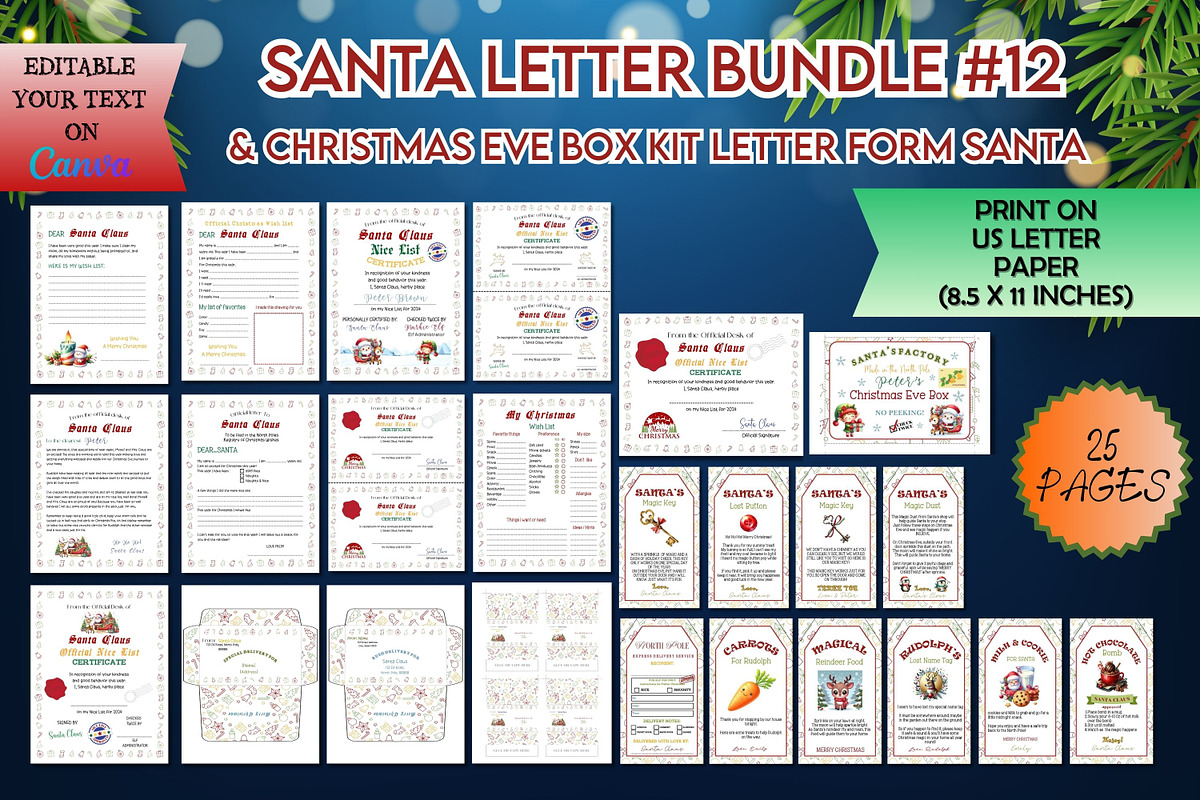 Santa Letter Bundle #12, a Templates & Theme by Adalin Shop (Photo 1 of 28)