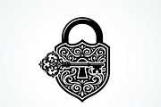 60 Ornate Key and Lock Silhouette, a Technology Illustration by Amazin_art (Thumbnail 3 of 21)