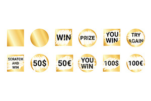 Card lottery winning text pack -, an Object Illustration by YuliiaOsadcha