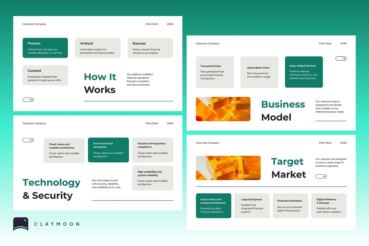Fintech Pitch Deck Presentation, a Presentation Template by Claymoon Lab (Photo 6 of 7)