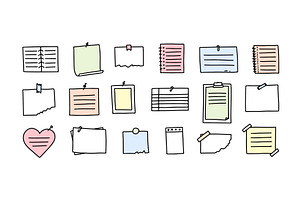 Sticky notes doodle. Hand drawn, an Object Illustration by winwin.art