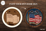 Patriotic Door Sign Bundle, a Decorative Illustration by svgocean (Thumbnail 9 of 16)