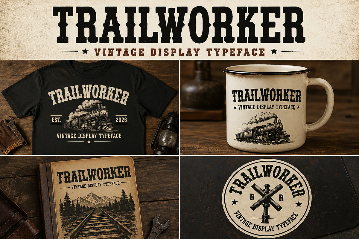 Trailworker, a Slab Serif Font by Wow Magic (Photo 3 of 8)