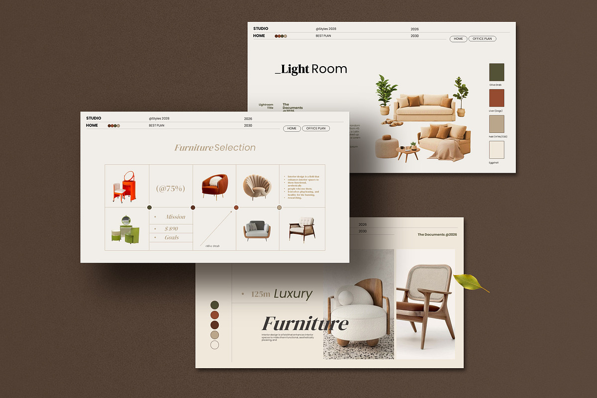 Interior Design Presentation Templat, a Presentation Template by Studio ...