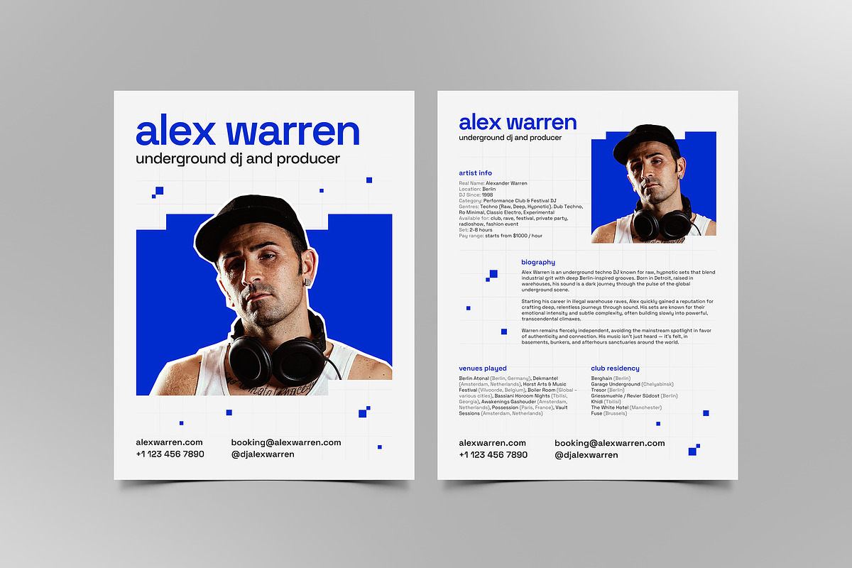 DJ Press kit EPK / Media Kit Template preview 2