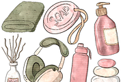 Watercolor Spa Wellness Clipart PNG, a Healthcare Illustration by Lenninator Digital (Thumbnail 9 of 10)