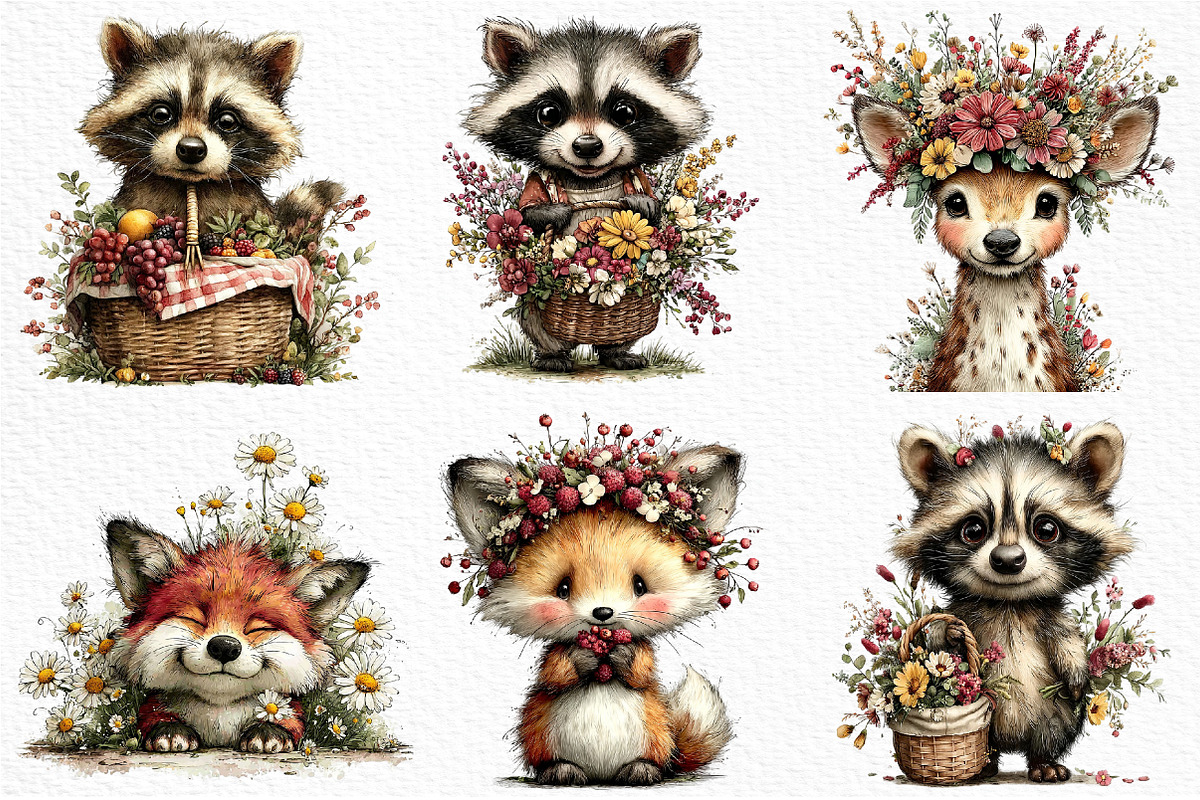 Summer Woodland Animals Clipart, an Illustration by Craft Nest (Photo 5 of 12)