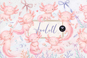 Cute Axolotl Clipart Watercolor, an Animal Illustration by BigCakeBee (Thumbnail 1 of 4)