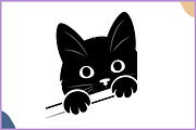 Black Cat Peeking Clipart SVG Bundle, an Animal Illustration by Gfx Expert Team (Thumbnail 9 of 18)