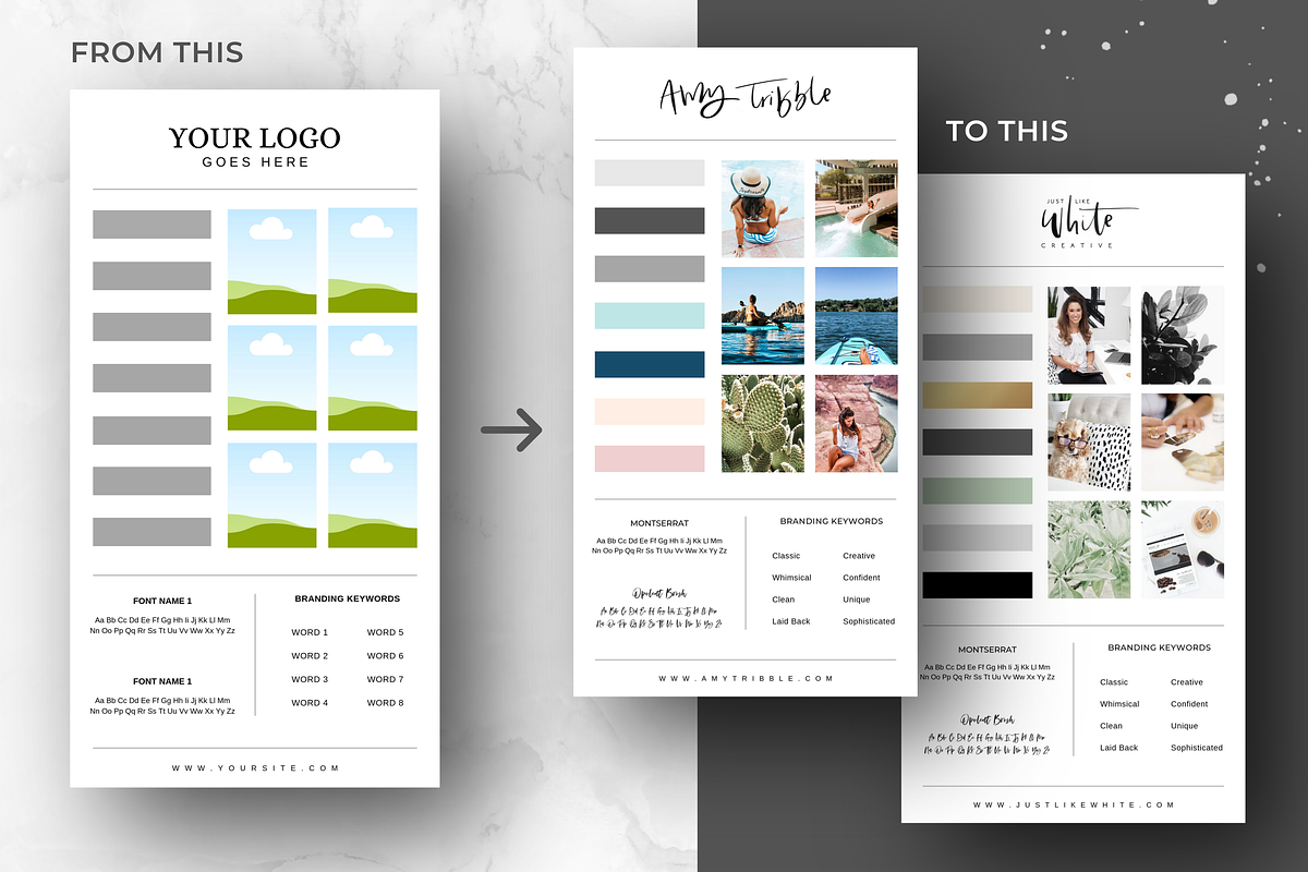 Brand Board Template/Mood Board, a Branding & Logo Template by Just Like White Creative (Photo 3 of 6)