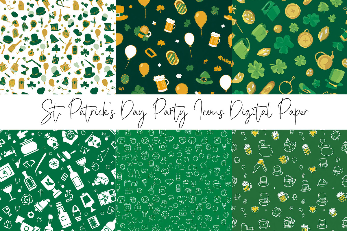 St. Patrick’s Day Party Icons Patter, a Texture Illustration by DreamPrint404 (Photo 7 of 8)