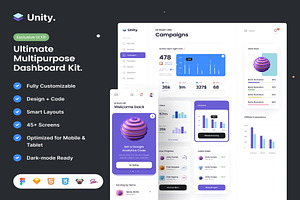 Unity Dashboard Kit, a HTML Template by Creative Perspective