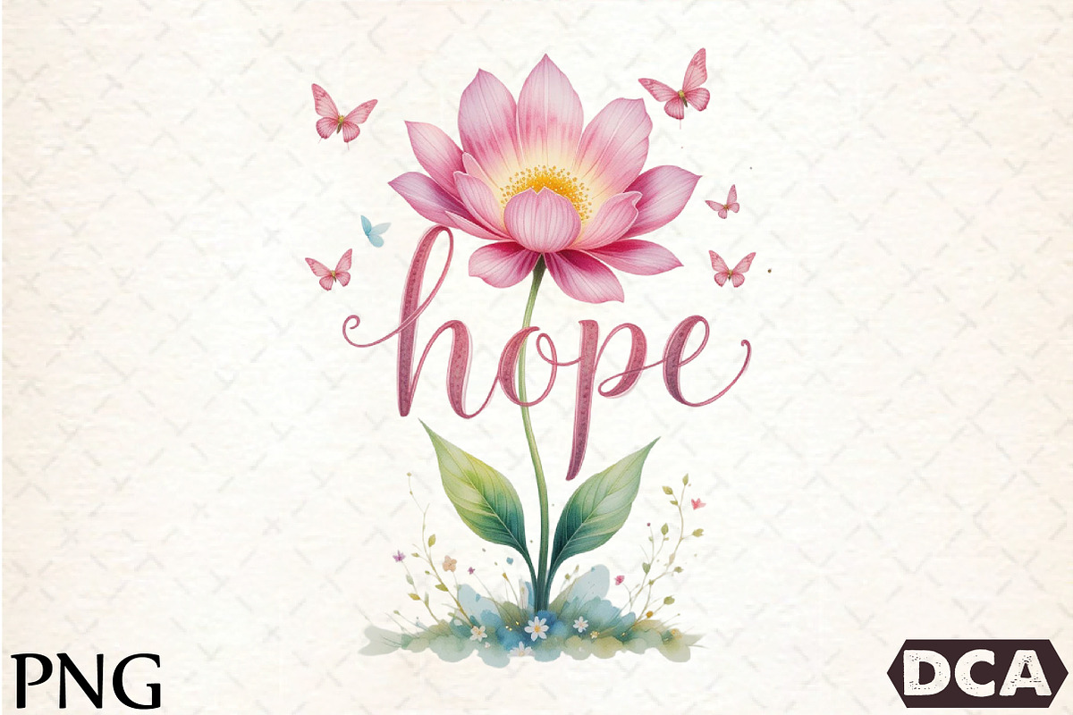 Hope Floral PNG, an Illustration by DreamCafeArt (Photo 1 of 7)