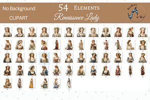 Renaissance Lady Watercolor Clipart