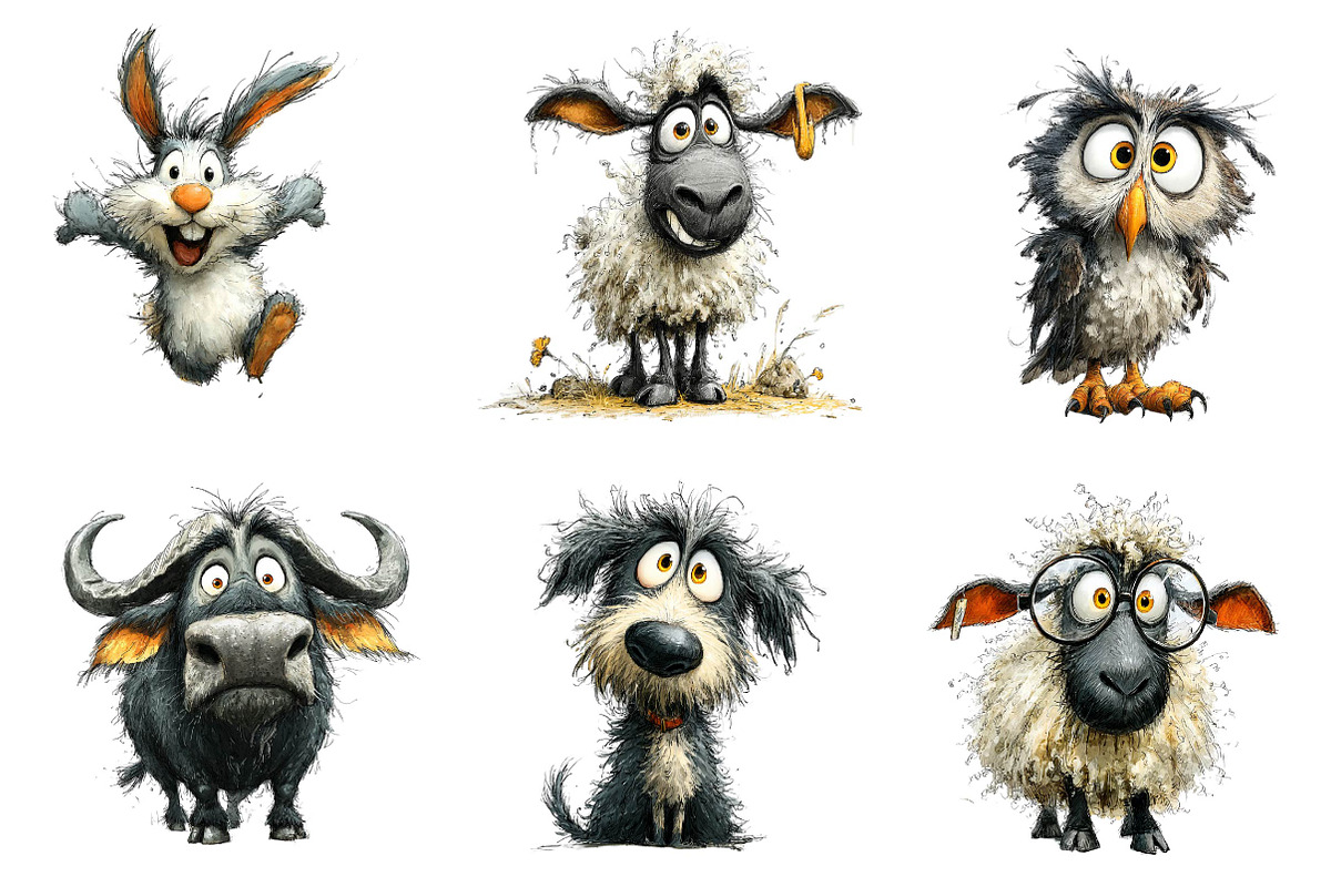 Whimsical Funny Animal Clipart, an Illustration by CreationArt (Photo 2 of 5)