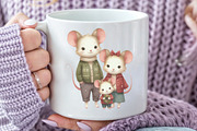 Mouse Family Christmas Clipart, an Illustration by Rose Art (Thumbnail 2 of 5)