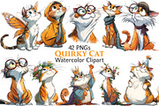 Quirky Cat Clipart, an Illustration by Pixels.Craft (Thumbnail 1 of 5)