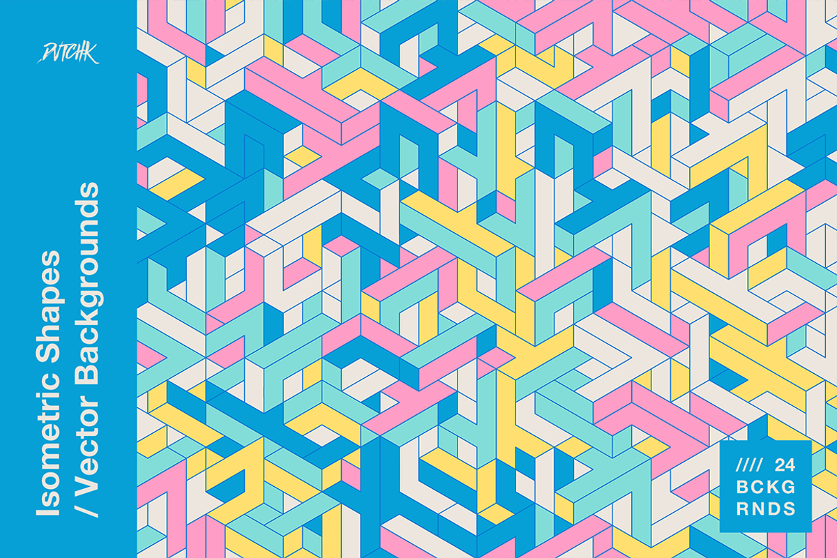 Isometric Shapes / Vector Background, a Background Graphic by dvtchk (Photo 6 of 16)