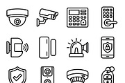 41 Home Security Icon Set, an Outline Icon by adenpinkstore (Thumbnail 1 of 16)