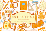 Back to School clipart patterns, an Education Illustration by Carpet Tapete Pretzel (Thumbnail 1 of 18)