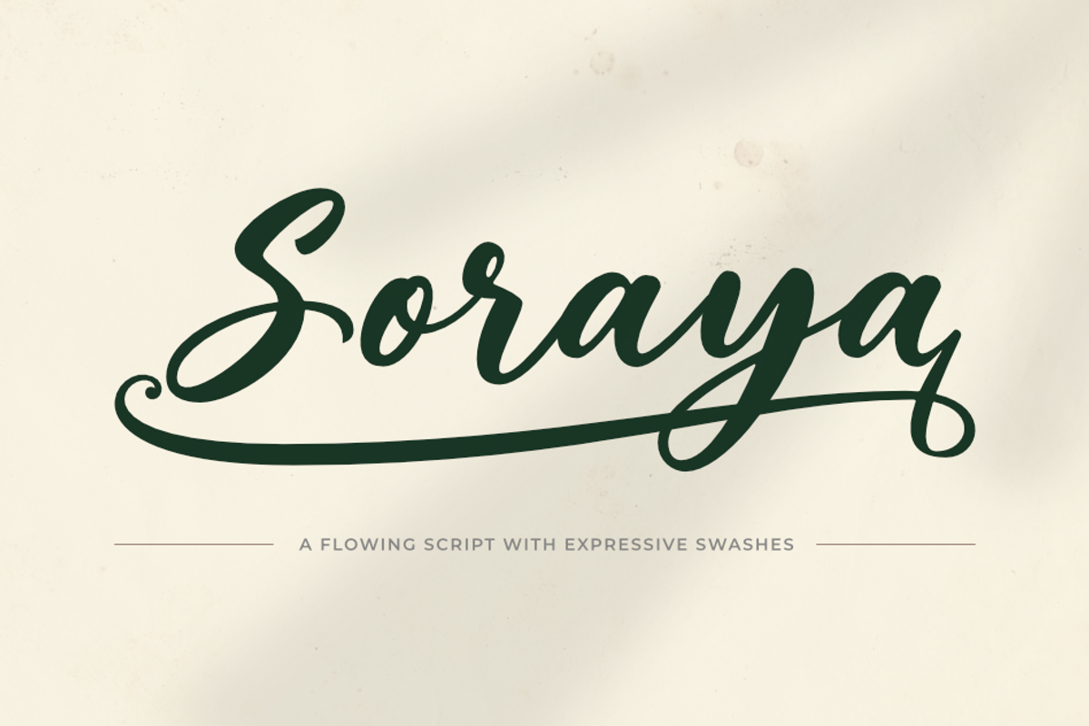 Soraya – Flowing Script Typeface, a Script Font by Ginart (Photo 1 of 9)