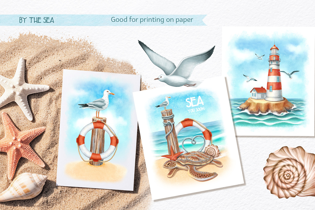 Sea Clipart. Patterns & Seascapes, a Person Illustration by MariArtySpace (Photo 11 of 15)