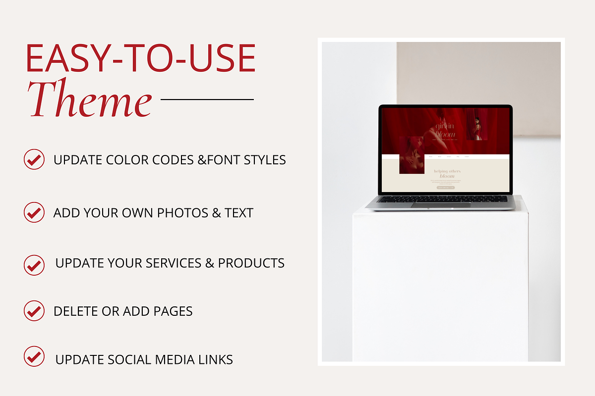 Wix Website Template | Girl In Bloom, a Websites & App Template by Turia Avenue (Photo 3 of 5)