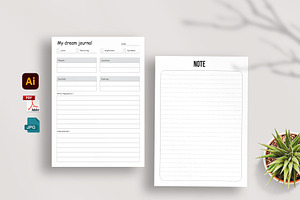 Editable Dream Journal Planner, a Stationery Template by Mazharul Islam