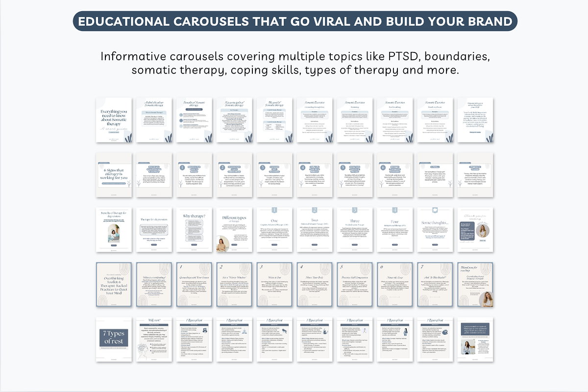 Therapist Instagram templates Canva, a Social Media Template by Cate Creates (Photo 9 of 9)