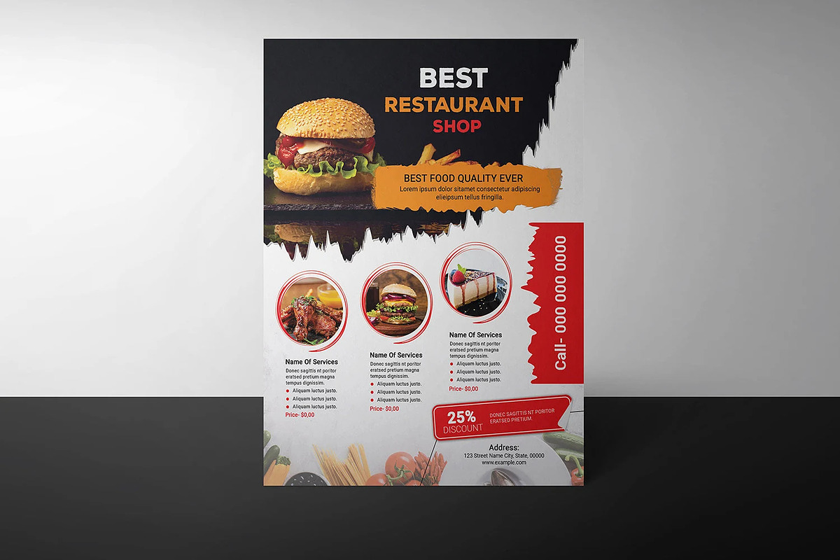 Restaurant Food Promotion Flyer, a Flyer Template by Template Shop (Photo 4 of 4)