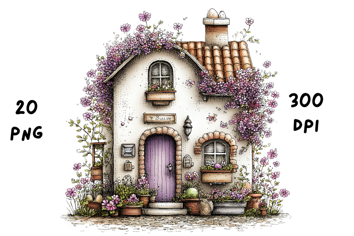 Whimsical Floral Spring House, a Seasonal Illustration by GiraffeCreative (Photo 9 of 20)