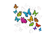 Background with butterflies, an Animal Illustration by Yayasya (Thumbnail 2 of 3)
