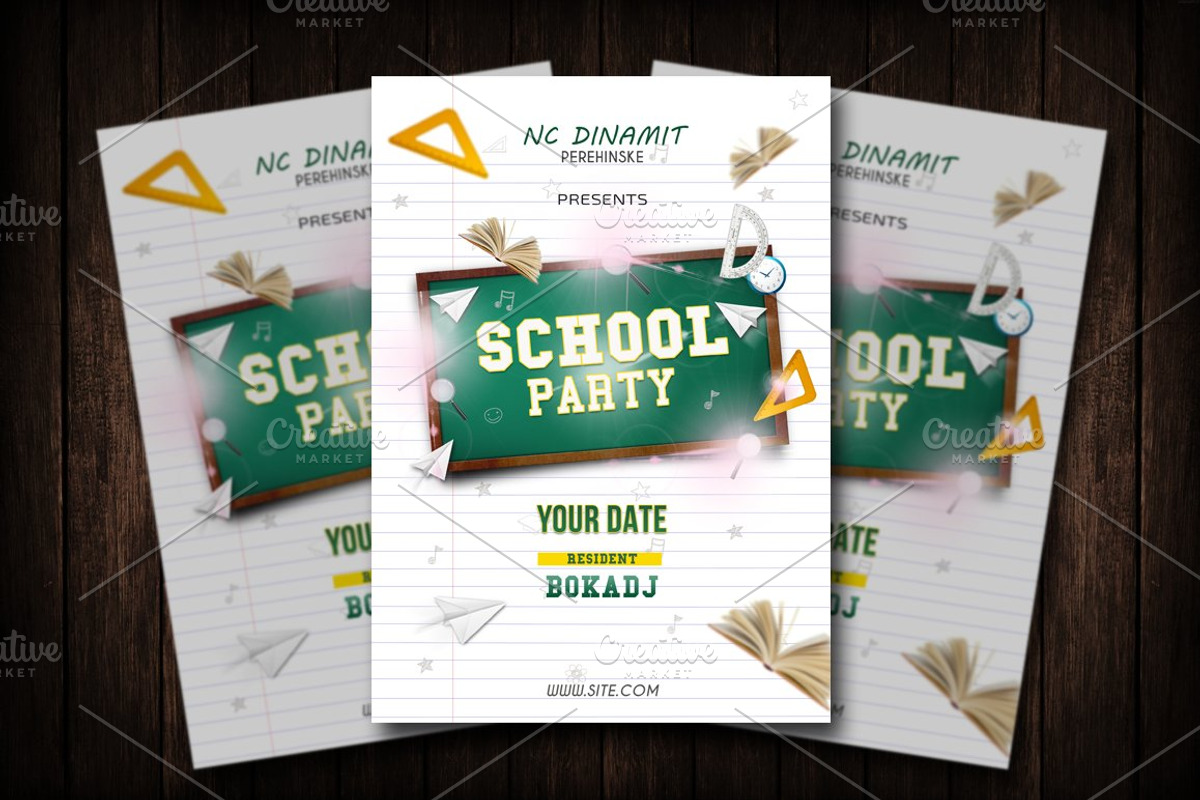 School Party Flyer Template, a Flyer Template by Malaxay (Photo 1 of 2)