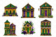 Watercolor Mardi Gras House Clipart, an Illustration by Black Bird Studio (Thumbnail 3 of 6)