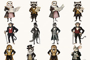 Victorian Whimsical Animal Clipart, an Animal Illustration by BusyDaydesign (Thumbnail 3 of 9)