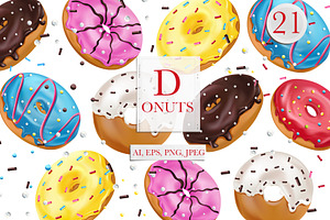 Sweet Donuts+Seamless Patterns