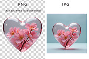 Glass Heart Flowers Clip Art, a Decorative Illustration by TetianaArt (Thumbnail 7 of 10)
