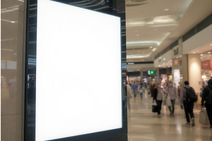 Blank digital advertising screen in, an Illustration by tilialucida