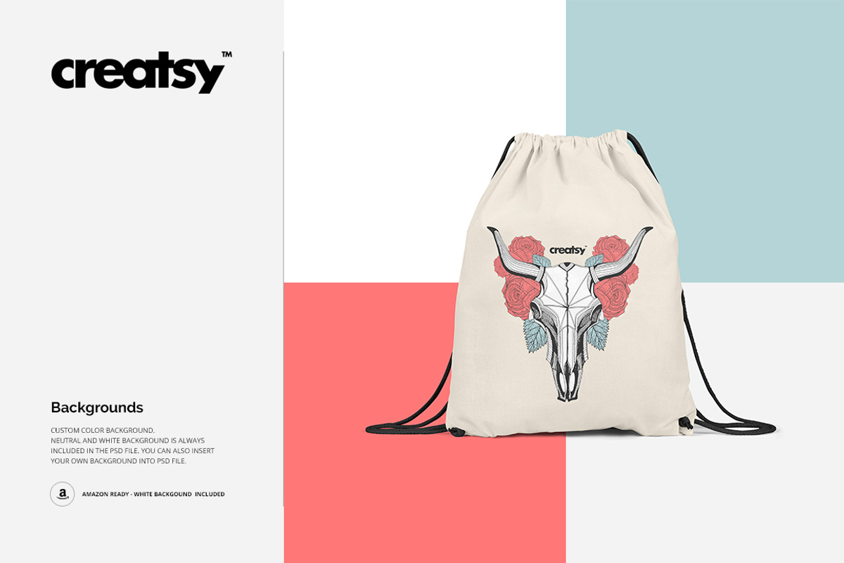 Drawstring Backpack Mockup Set, a Product Mockup by creatsy4 (Photo 7 of 9)