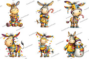 Christmas Funny Donkey Clipart, an Illustration by DreamArtGraphic (Thumbnail 2 of 4)