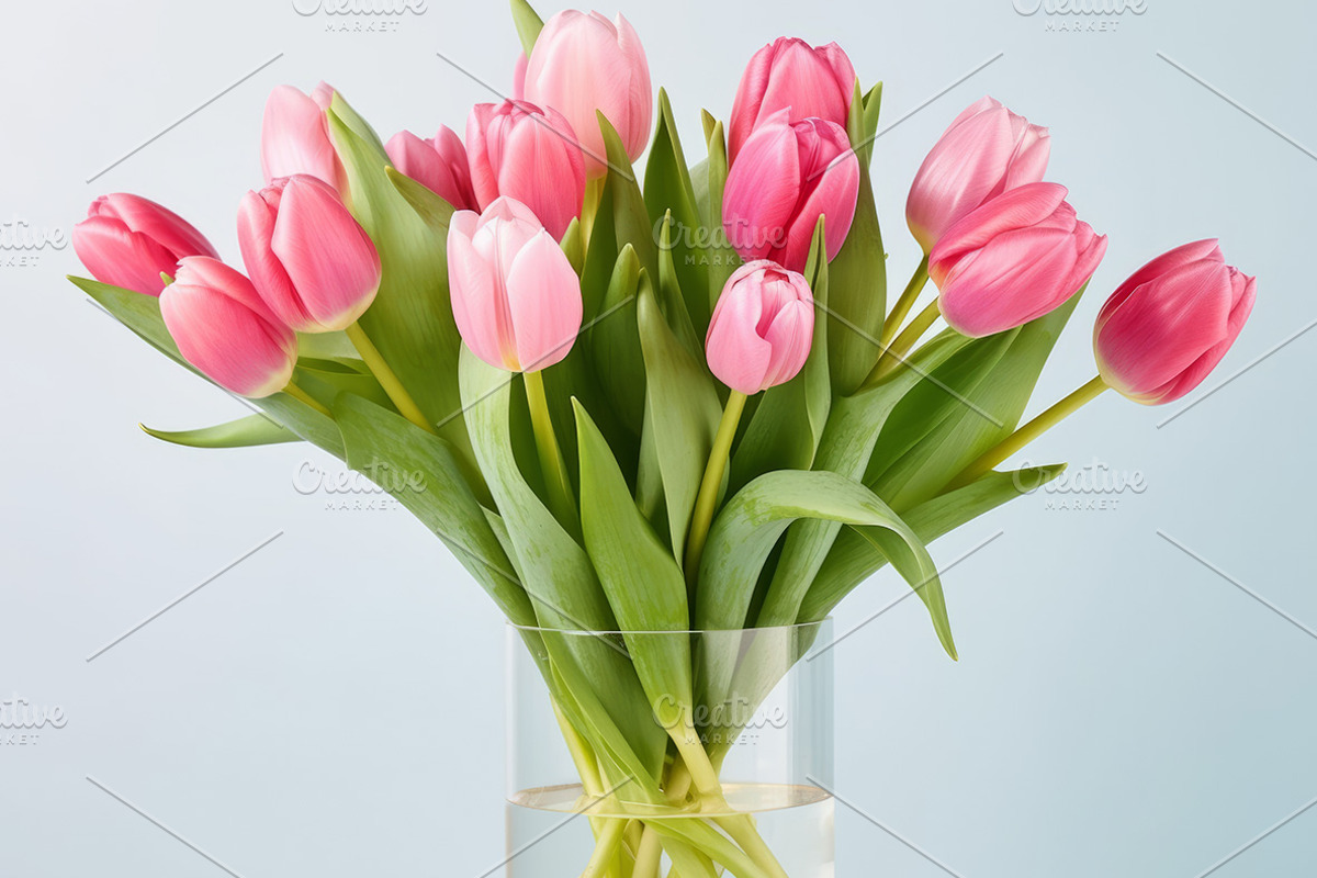 Bouquet of tulips. 56 images, a Holiday Photo by Handmadefont (Photo 3 of 11)