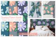 Spring Flower Pattern Set, an Illustration by Johanna V. Creative (Thumbnail 1 of 4)
