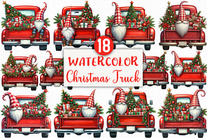 Merry Christmas Truck PNG Clipart, an Illustration by Craft Nest