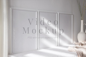 Video Photo 3 Frames Mockup 3x4 MP4